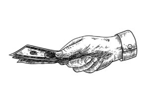 money drawing showing realistic dollar notes for beginners and artists.